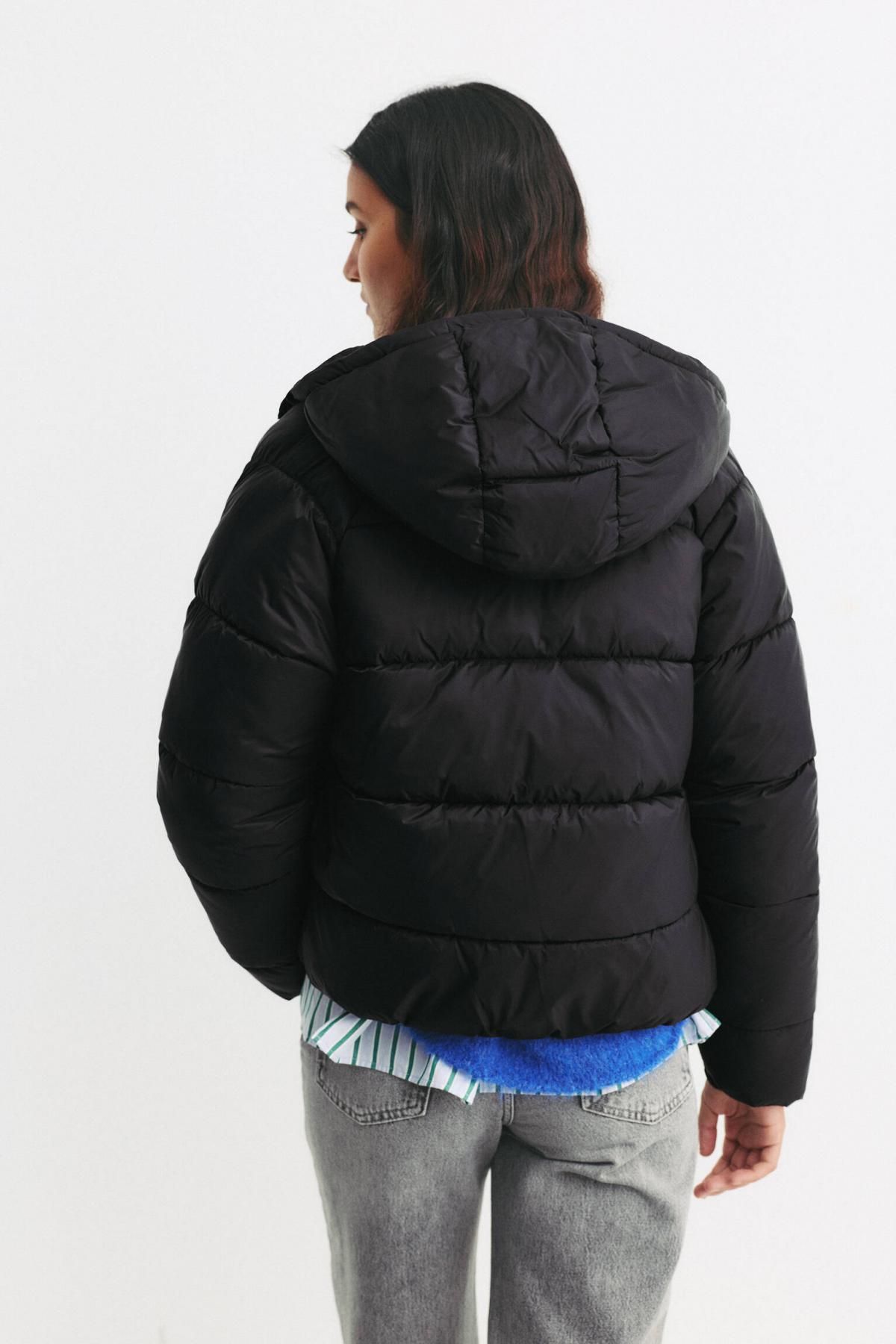 풀앤베어 테크니컬 후드 숏 패딩 재킷 7701/325 BLACK - 상세 이미지 3