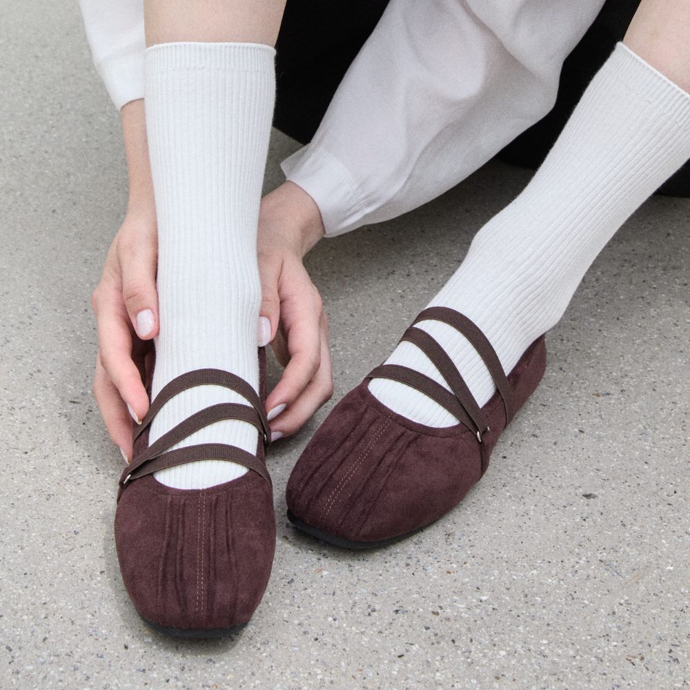 스퍼 플리츠 엘라스틱 스트랩 플랫슈즈 1.5cm -UA9015 (4color) 이미지 6