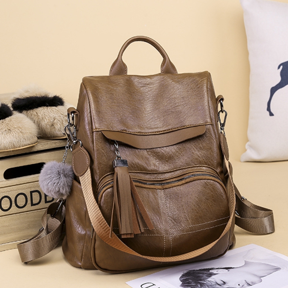 여성 가죽백팩 데일리 패션가방 학생 직장인백팩 브라운