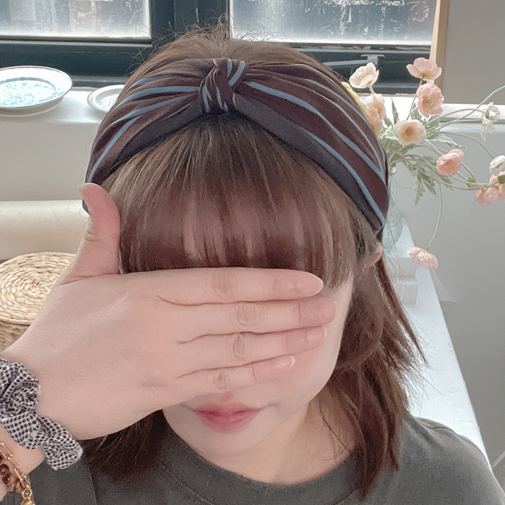 (무배)클래식스트라이프 와이드헤어밴드 반다나헤어밴드 터번 넓은머리띠 헤어악세사리 - 상세 이미지 4