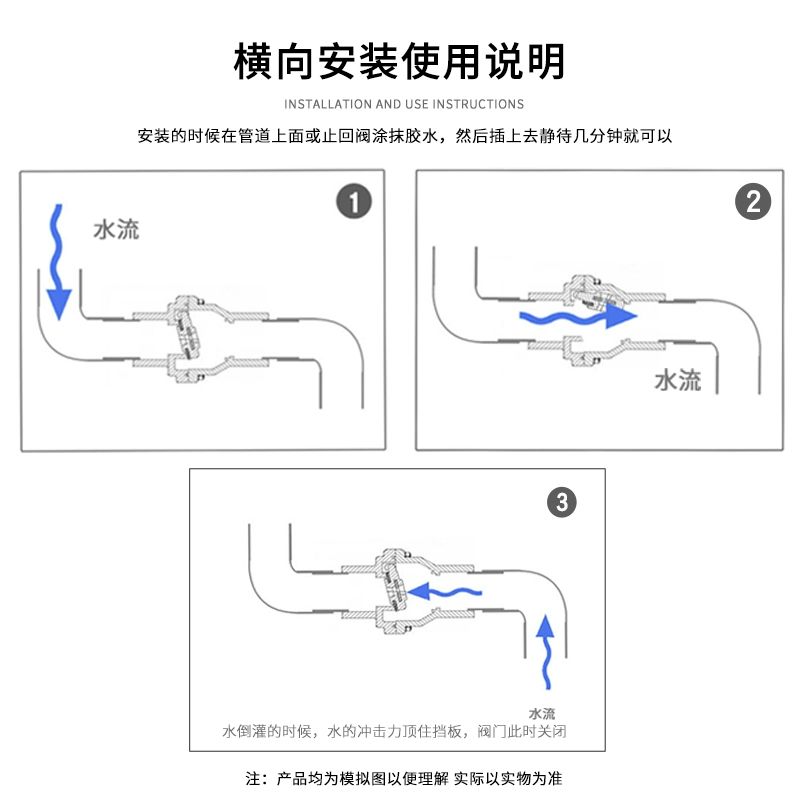 하수관 수평 체크밸브 배수 하수도 차단 해충 정화조 특수제작-25mm 체크 밸브 - 상세 이미지 5