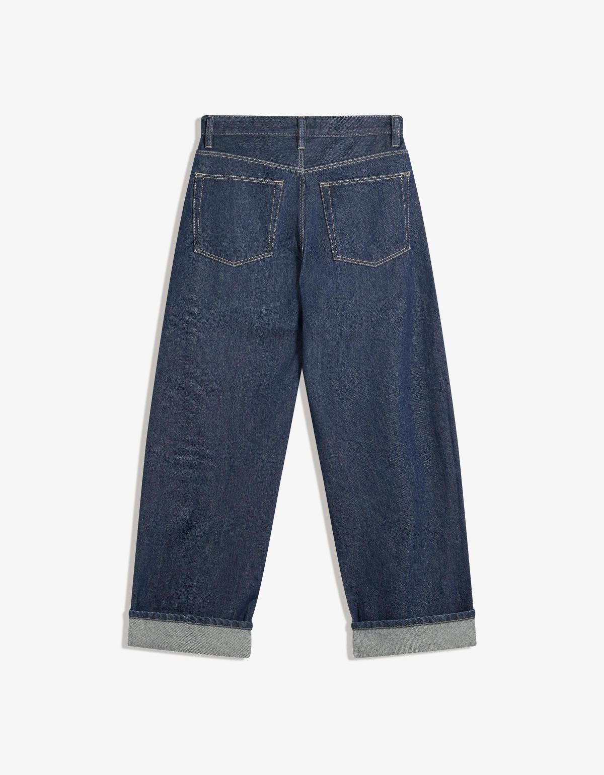 버쉬카 롤업 데님 배기핏 청바지 5020/089 NAVY - 상세 이미지 3