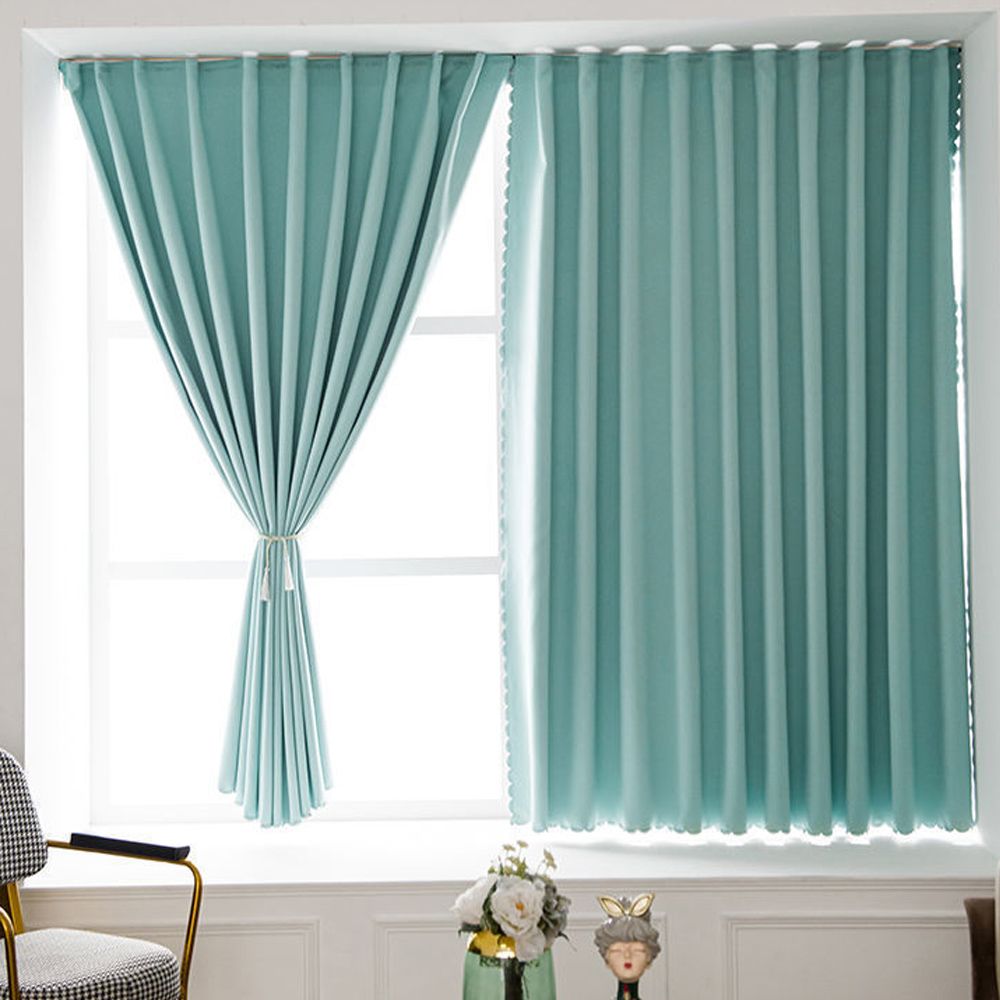 붙이는 무지 암막커튼 150X150 햇빛차단 무타공커튼 무지암막커튼 민트