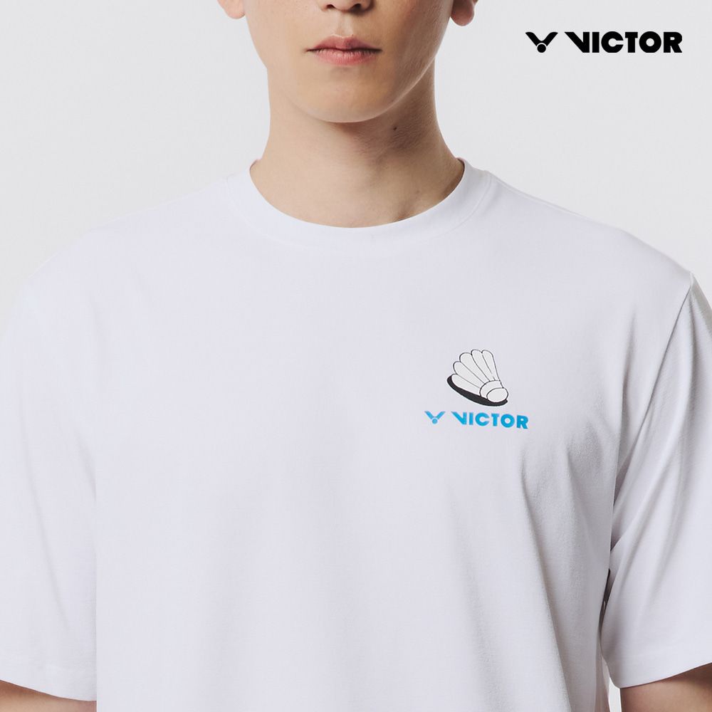 빅터 배드민턴 남여공용 오버핏 반팔라운드티셔츠 VT25CTO208U 화이트 - 상세 이미지 2