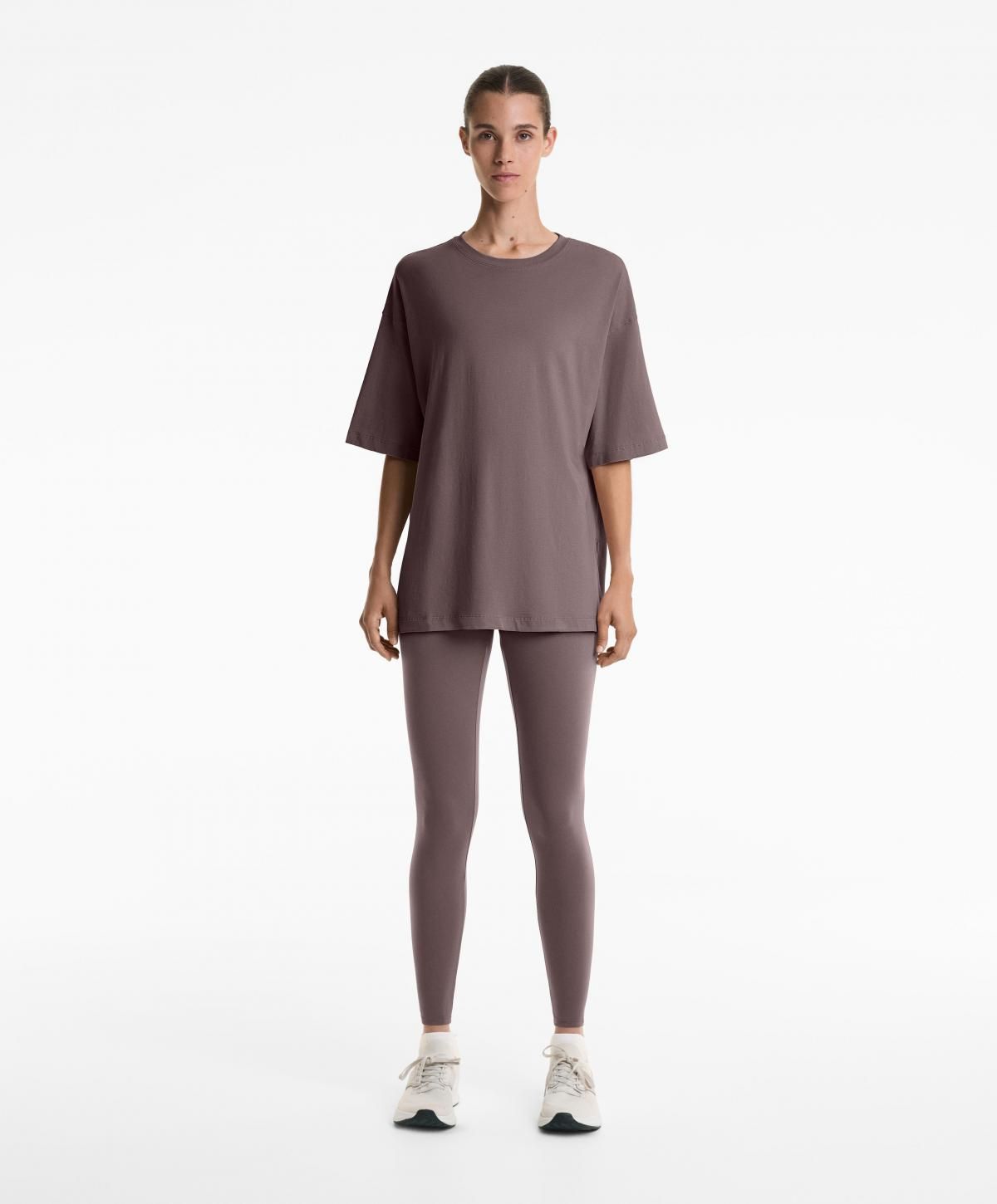 오이쇼 미니멀 소프트터치 코튼블렌드 반팔 티셔츠 0247/378 GREY-PURPLE - 상세 이미지 3