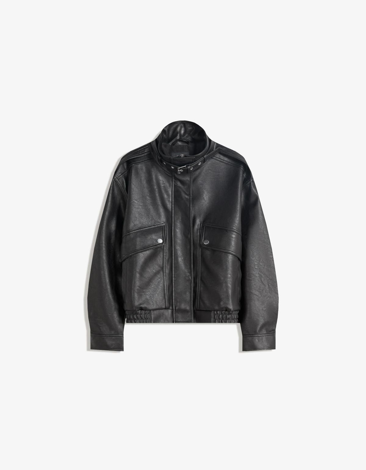 버쉬카 테크니컬 페이크레더 포켓 재킷 6628/677 BLACK - 상세 이미지 3
