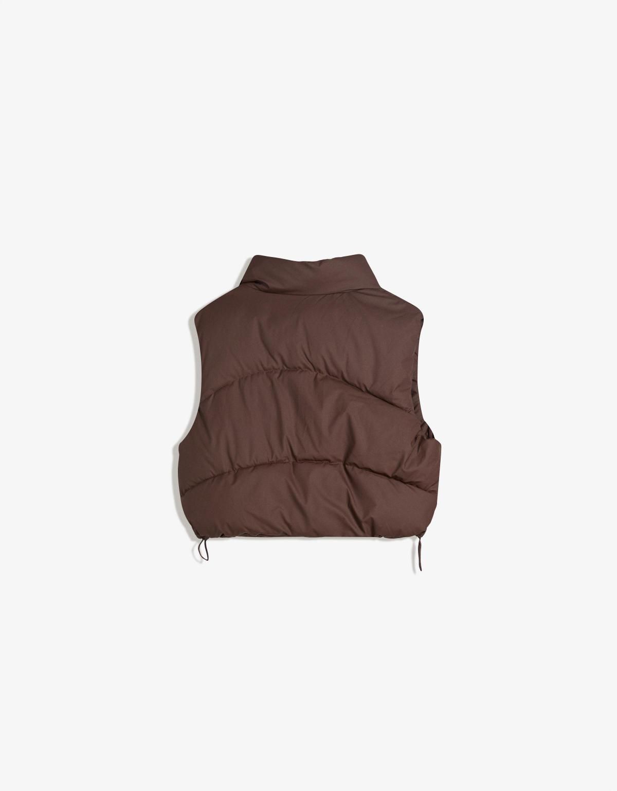 버쉬카 트렌디 브라운 크롭 패딩 베스트 1529/200 BROWN - 상세 이미지 3