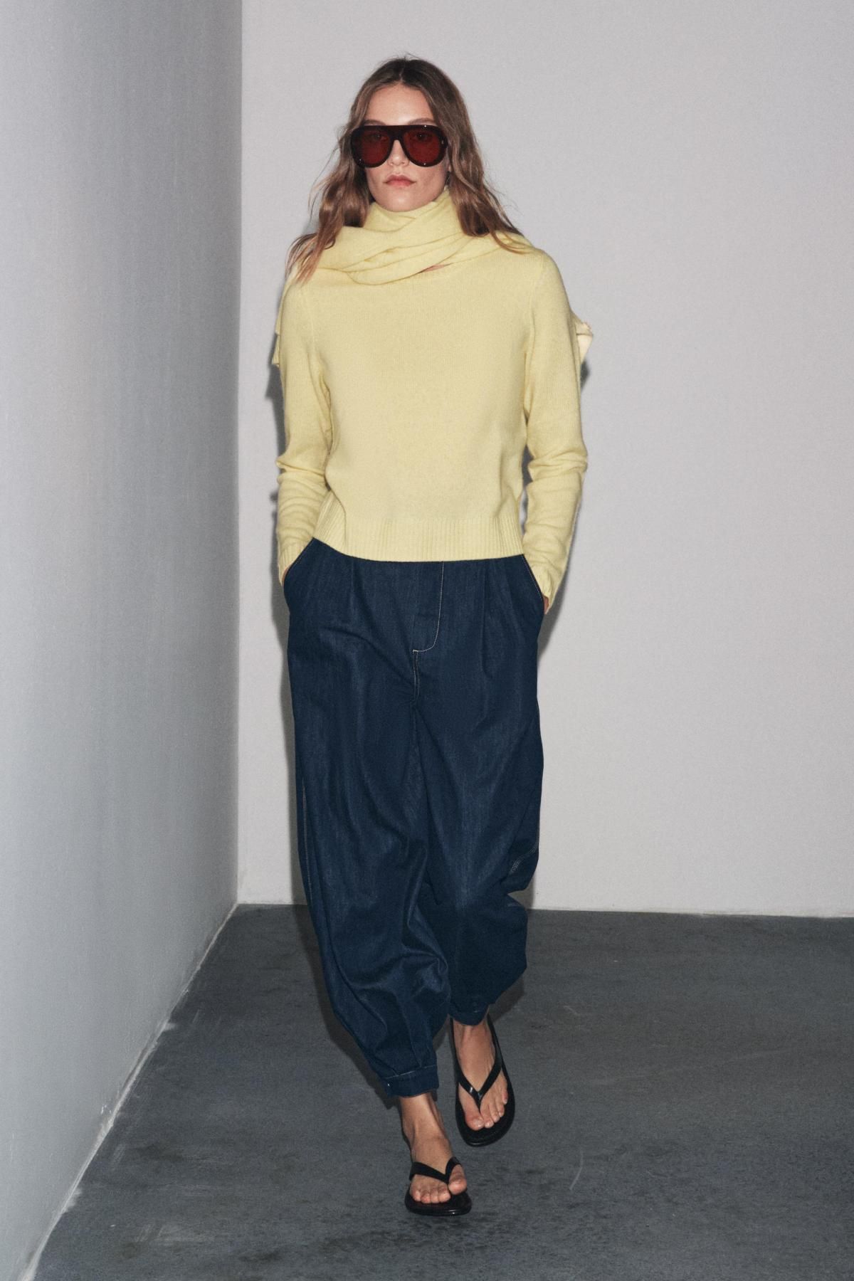 자라 100 울 라운드넥 베이직 재킷 2893/106 LIGHT YELLOW - 상세 이미지 3