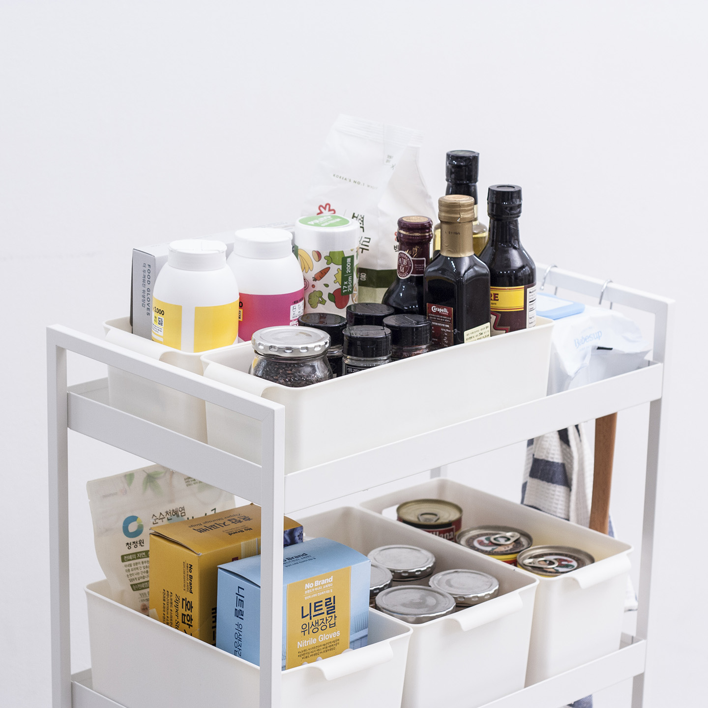 [2+2] 팬트리수납함 다용도 수납바구니 바스켓 소형