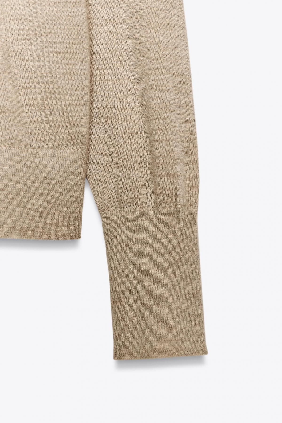 자라 프리미엄 캐시미어 라운드넥 니트 스웨터 4192/102 BEIGE - 상세 이미지 4
