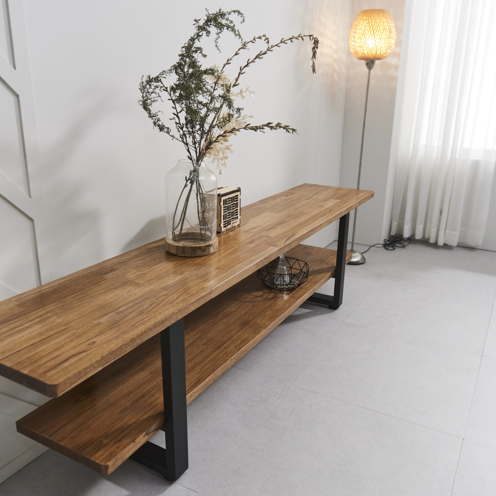 쿠쿠2 2100 원목 높은 티비다이 안방 티비장 거실 TV 다이 장식장