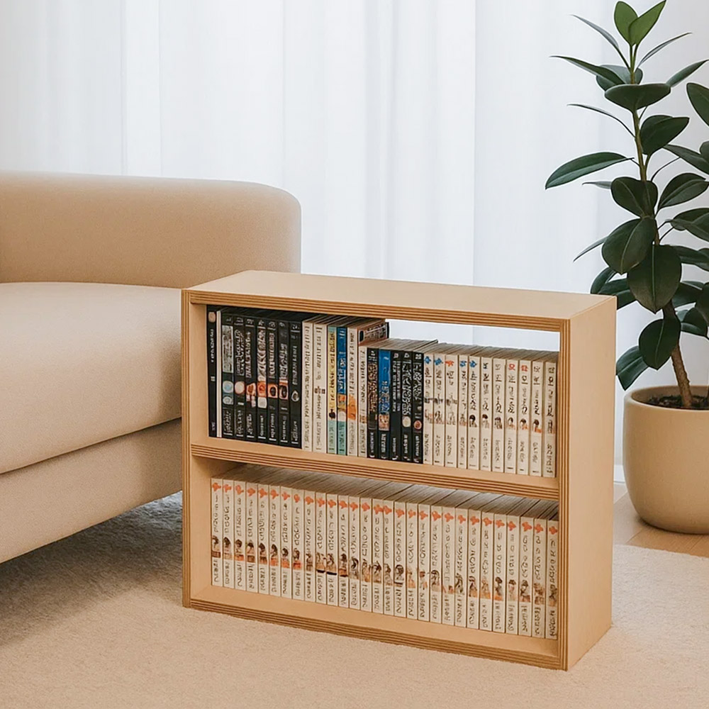 만화책장 원목 쇼파옆 침대옆 미니 만화책 낮은 책장 자작나무 3단