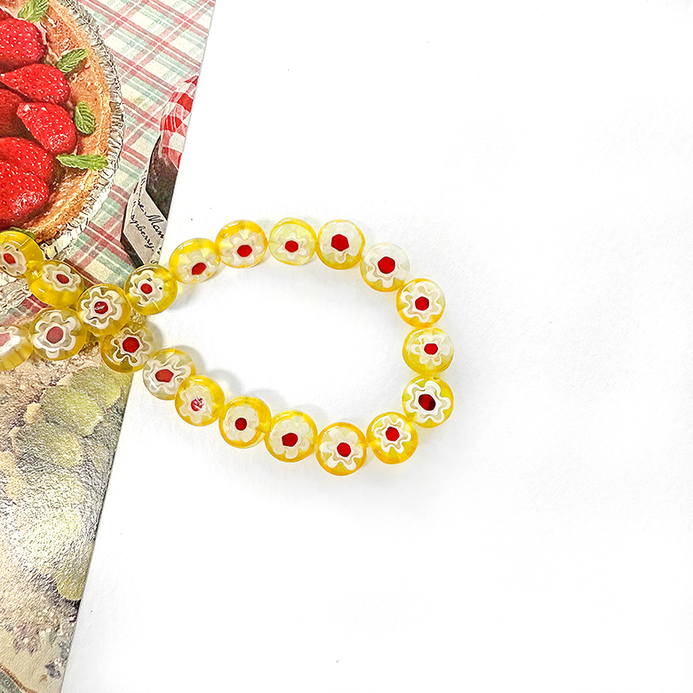 (20p) 8mm 베네치아 납작 라운드 비즈 꽃유리 비즈 구슬 원석 반지 팔찌 만들기 악세사리 부자재 이미지 6