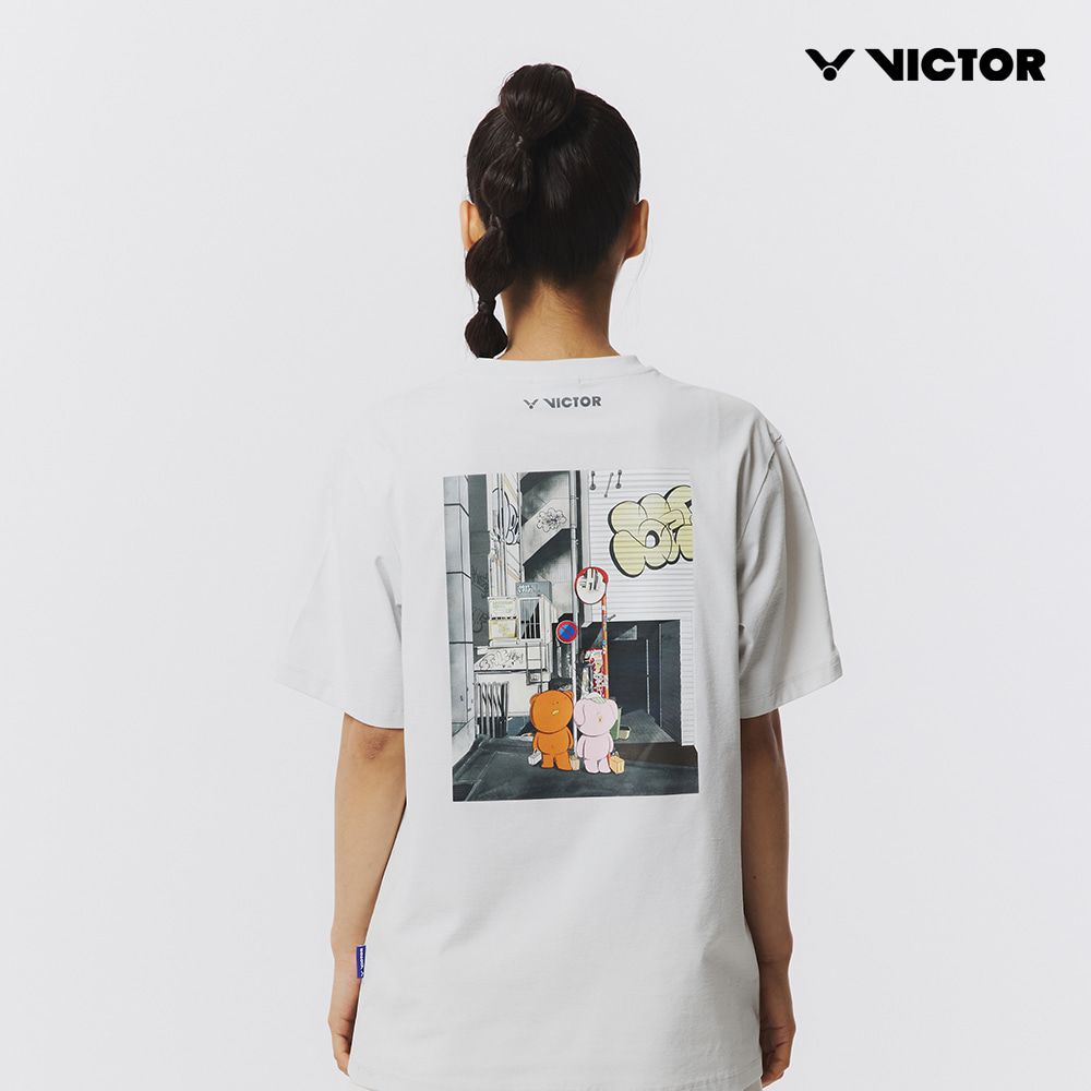 빅터 배드민턴 남여공용 오버핏 반팔라운드티셔츠 VT25CTO206U 그레이 - 상세 이미지 2