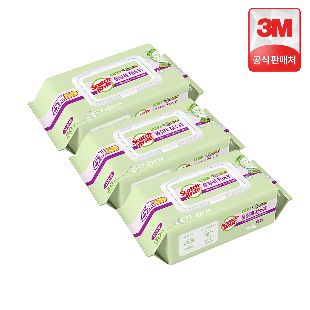 3M 스카치브라이트 더블액션 플러스 표준형 물걸레 청소포 리필 90매