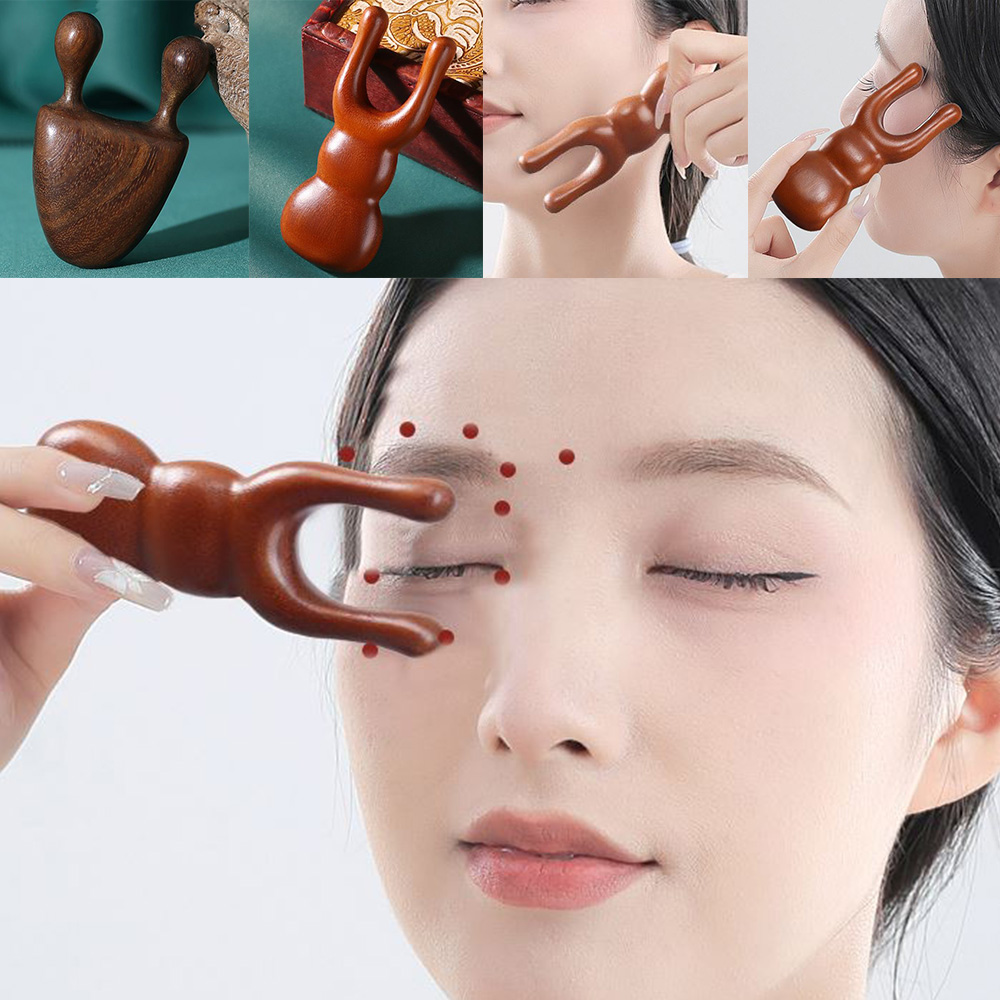두피 얼굴 괄사 2개입 눈가붓기 팔자주름 경혈 마사지기 - 상품 이미지