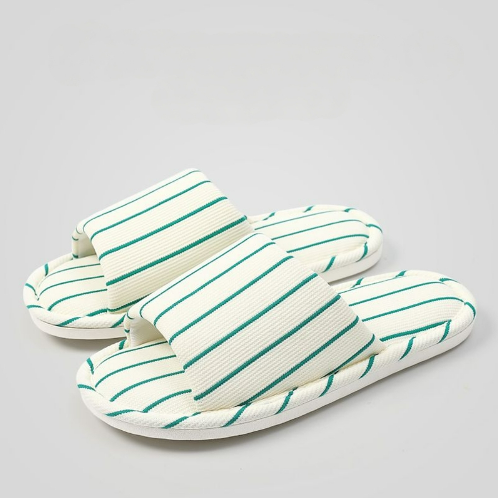 스트라이프 미끄럼방지 실내화 층간소음 쿠션 푹신한 거실화 슬리퍼