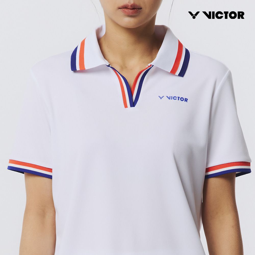 빅터 배드민턴 남성 반팔 카라티셔츠 VT25CTS002M 화이트 - 상세 이미지 2