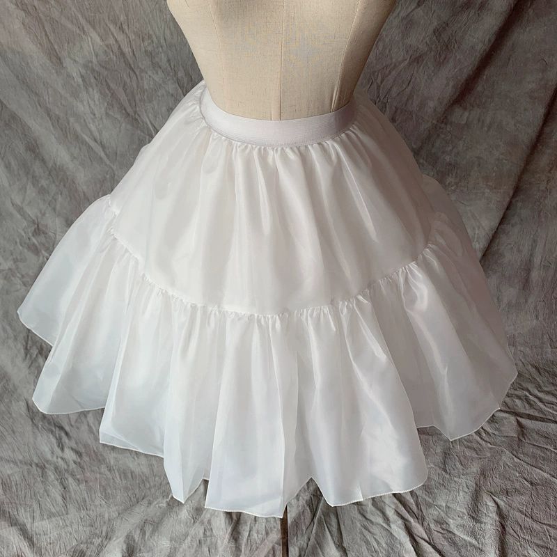 속치마 풍성한 스커트 웨딩 여성 프릴 이너 드레스 46cm 화이트 - 상세 이미지 4