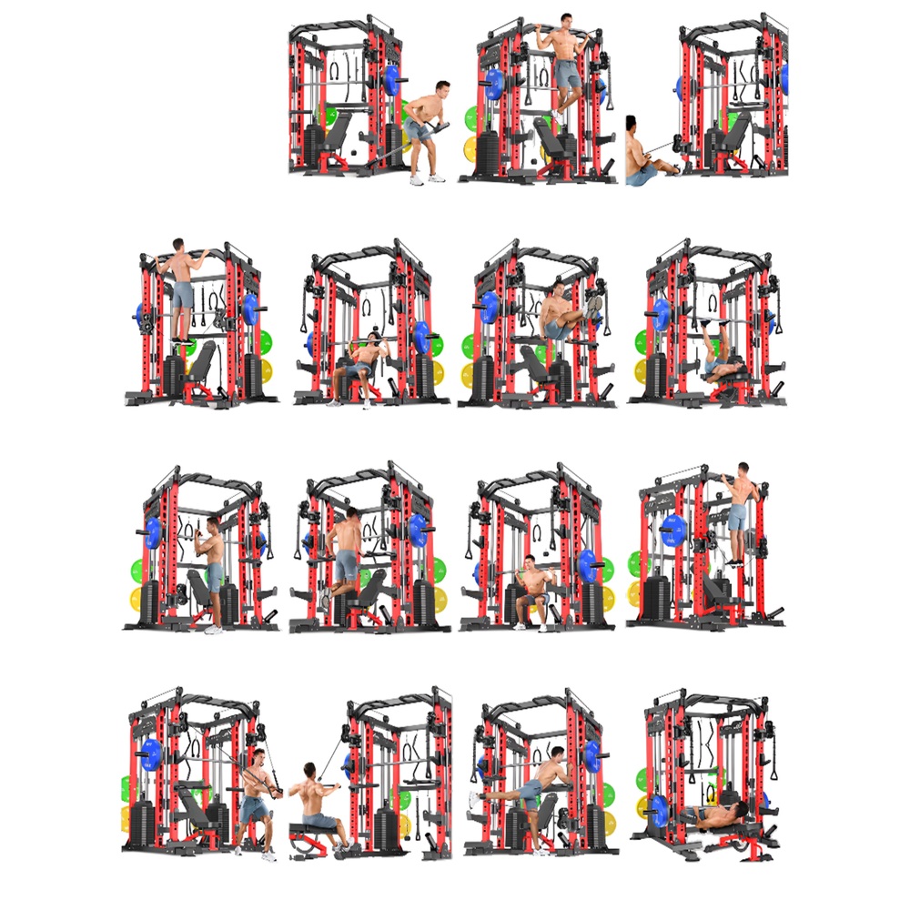 스미스머신 홈짐 풀세트 다기능 웨이트 트레이닝 기구 스쿼트 벤치프레스 겸용 대형 헬스기구 L04 흰색 싱글(180kg 미포함) - 상세 이미지 5