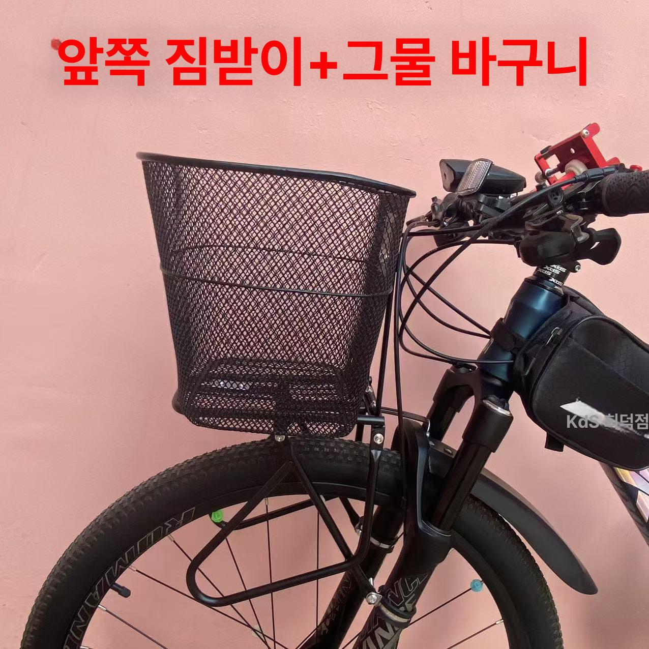 전기자전거 바구니 배달 고정 전동킥보드 메쉬 자전거가방 앞가방 악세사리 수납 바이시클 앞 짐받이+실선 강철 앞 바구니 - 상세 이미지 3