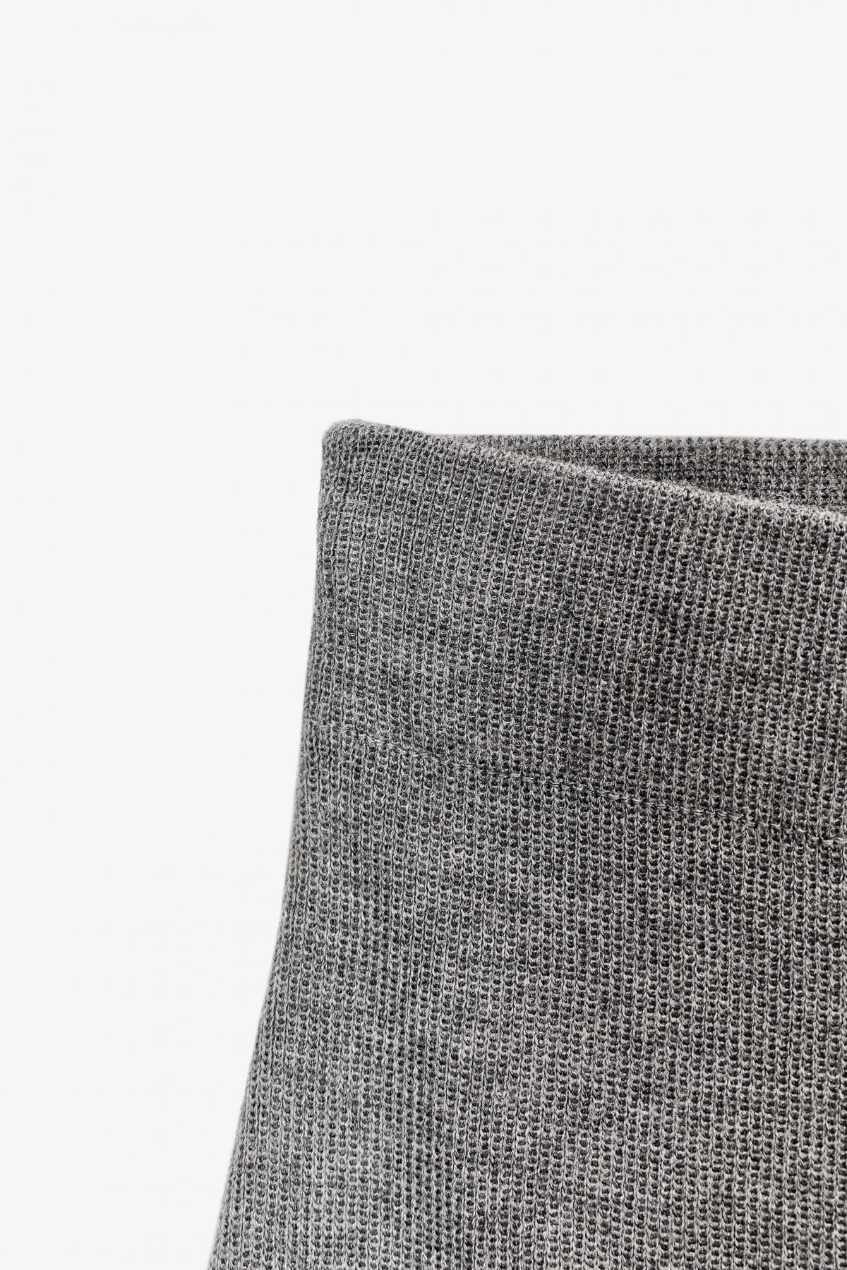 자라 미니멀 라이트 그레이 니트 미디 스커트 2142/190 GREY MARL - 상세 이미지 5