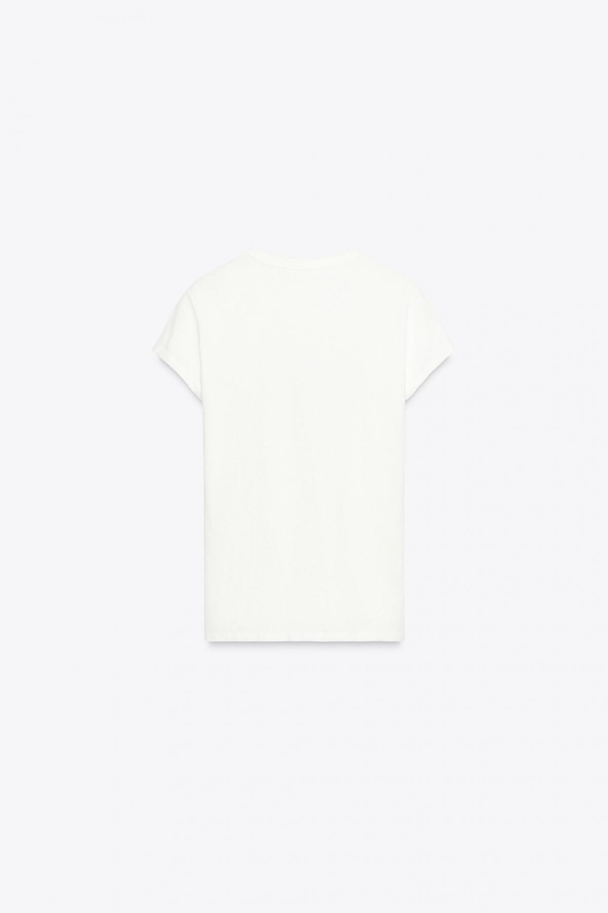 자라 슬로건 프린트 레귤러핏 라운드넥 반팔 티셔츠 5643/806 BLUE/WHITE - 상세 이미지 2