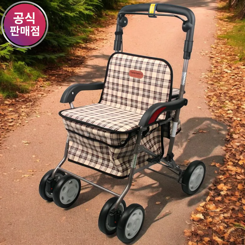 진산메디칼 다용도 노인보행기 어르신 실버카 성인 어른 성인용 노인용 할머니유모차 F-218 - 메인 이미지