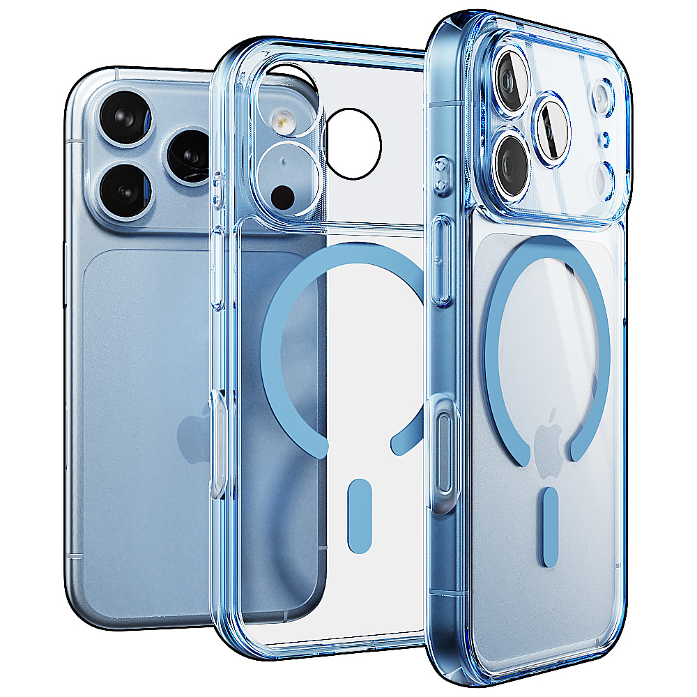 빅쏘 띠부띠부 컬러 범퍼 맥세이프 케이스 블루, 아이폰17 프로 맥스