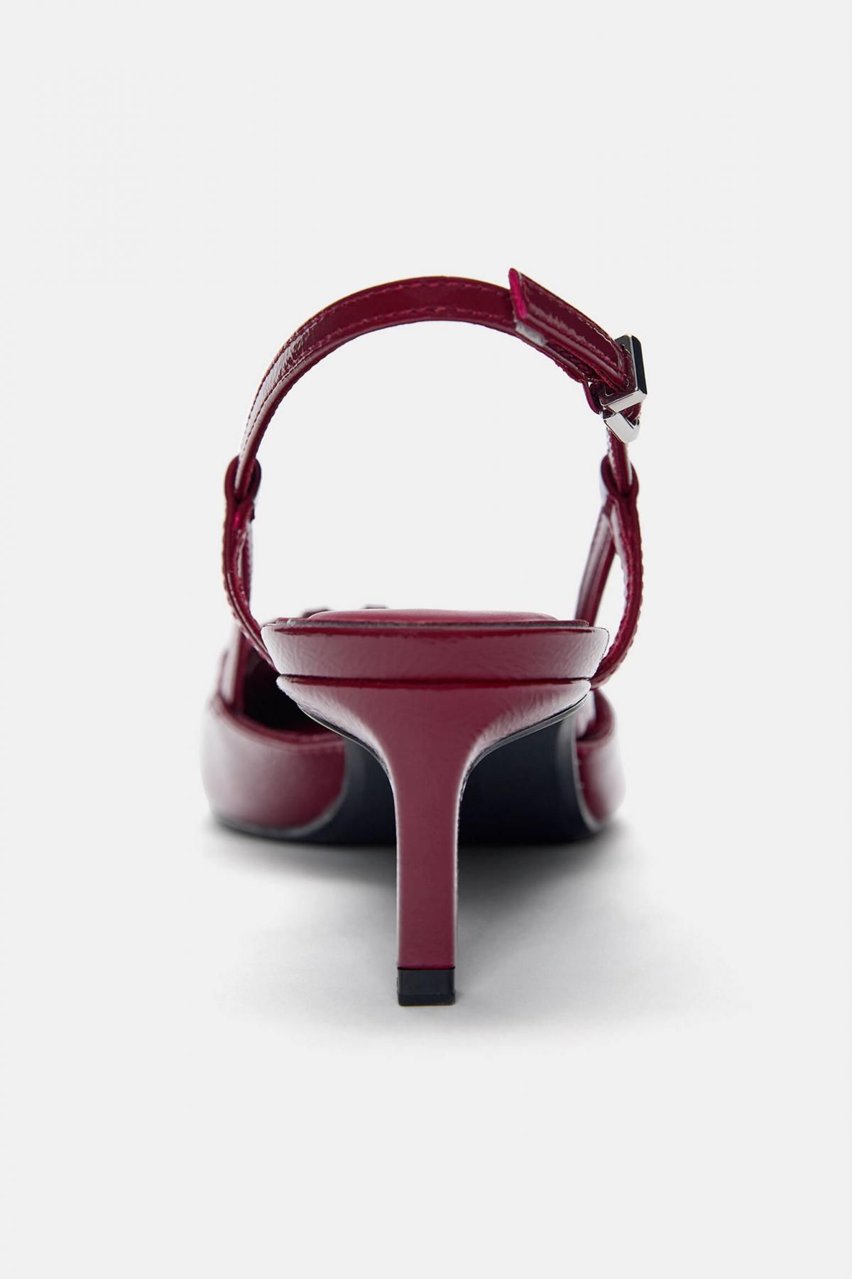 풀앤베어 페이턴트 스트랩 스틸레토 힐 펌프스 1506/640 MAROON - 상세 이미지 3
