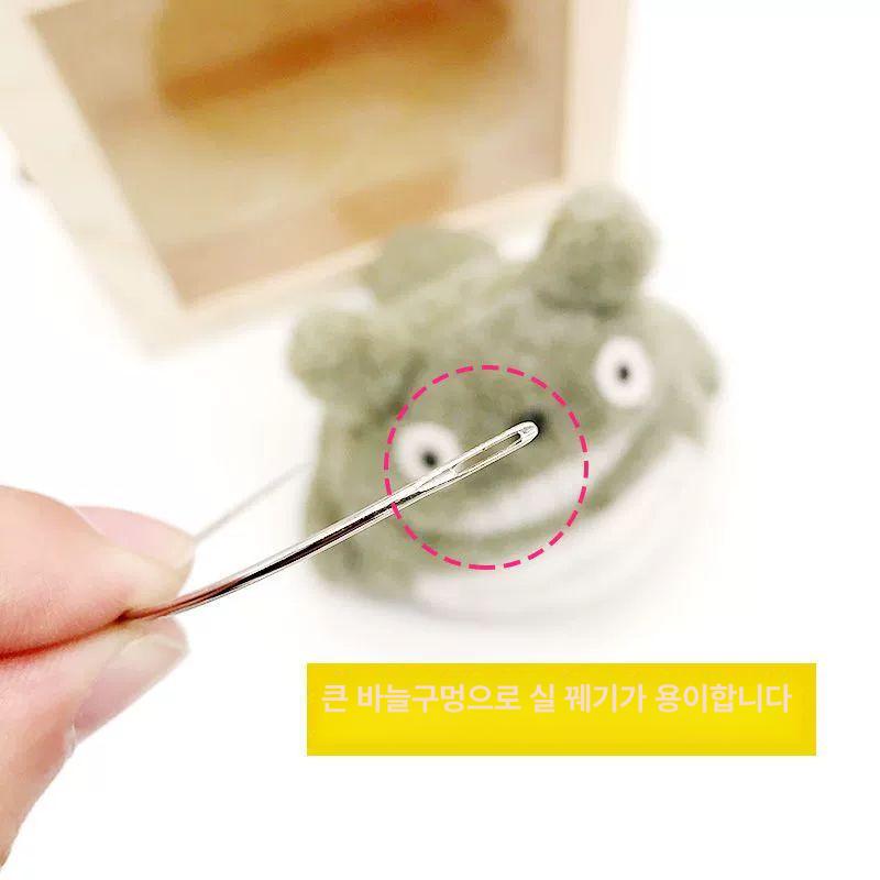 구부러진 바늘 핸드 가죽 뜨개질 가방손잡이 미싱바늘 코바늘 가방 수공예 수선 곡선형 바늘 4종 각 1개 수납함 포함 - 상세 이미지 4