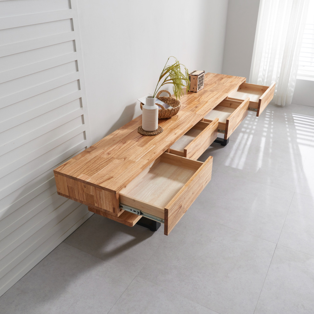 쿠쿠2 2100 원목 높은 티비다이 안방 티비장 거실 TV 다이 장식장