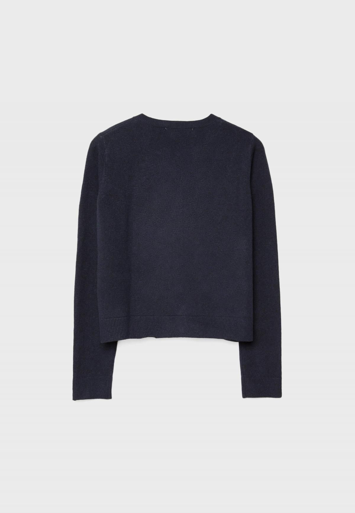 스트라디바리우스 소프트터치 라운드넥 니트 버튼업 크롭 가디건 5034/586 NAVY BLUE - 상세 이미지 2