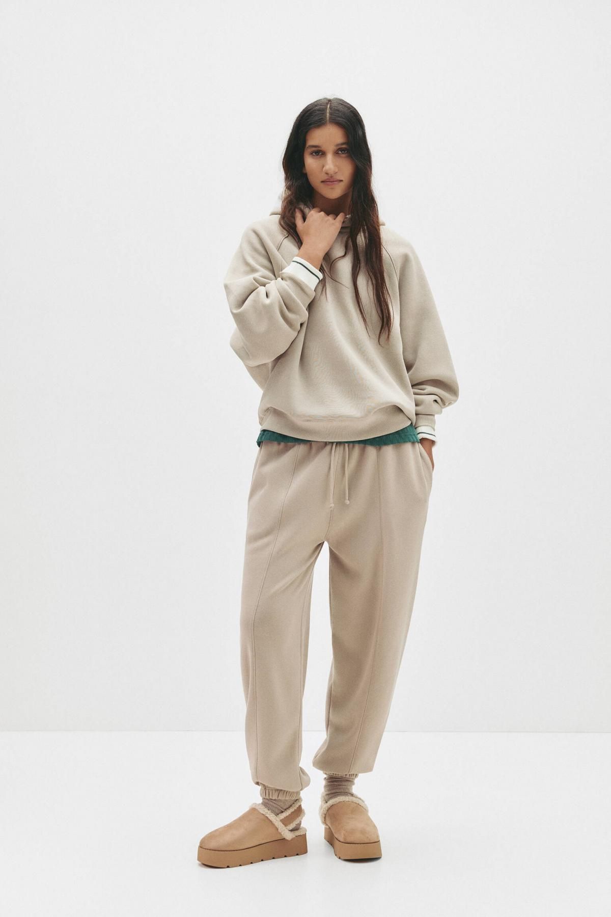 풀앤베어 미니멀 베이지 테크니컬 트랙 팬츠 7675/363 SAND - 상세 이미지 3