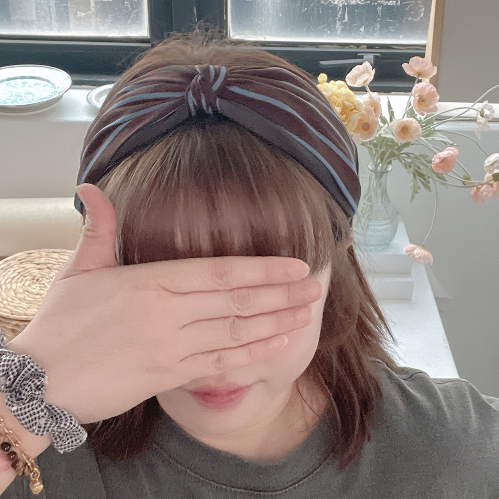 (무배)클래식스트라이프 와이드헤어밴드 반다나헤어밴드 터번 넓은머리띠 헤어악세사리 - 상세 이미지 3