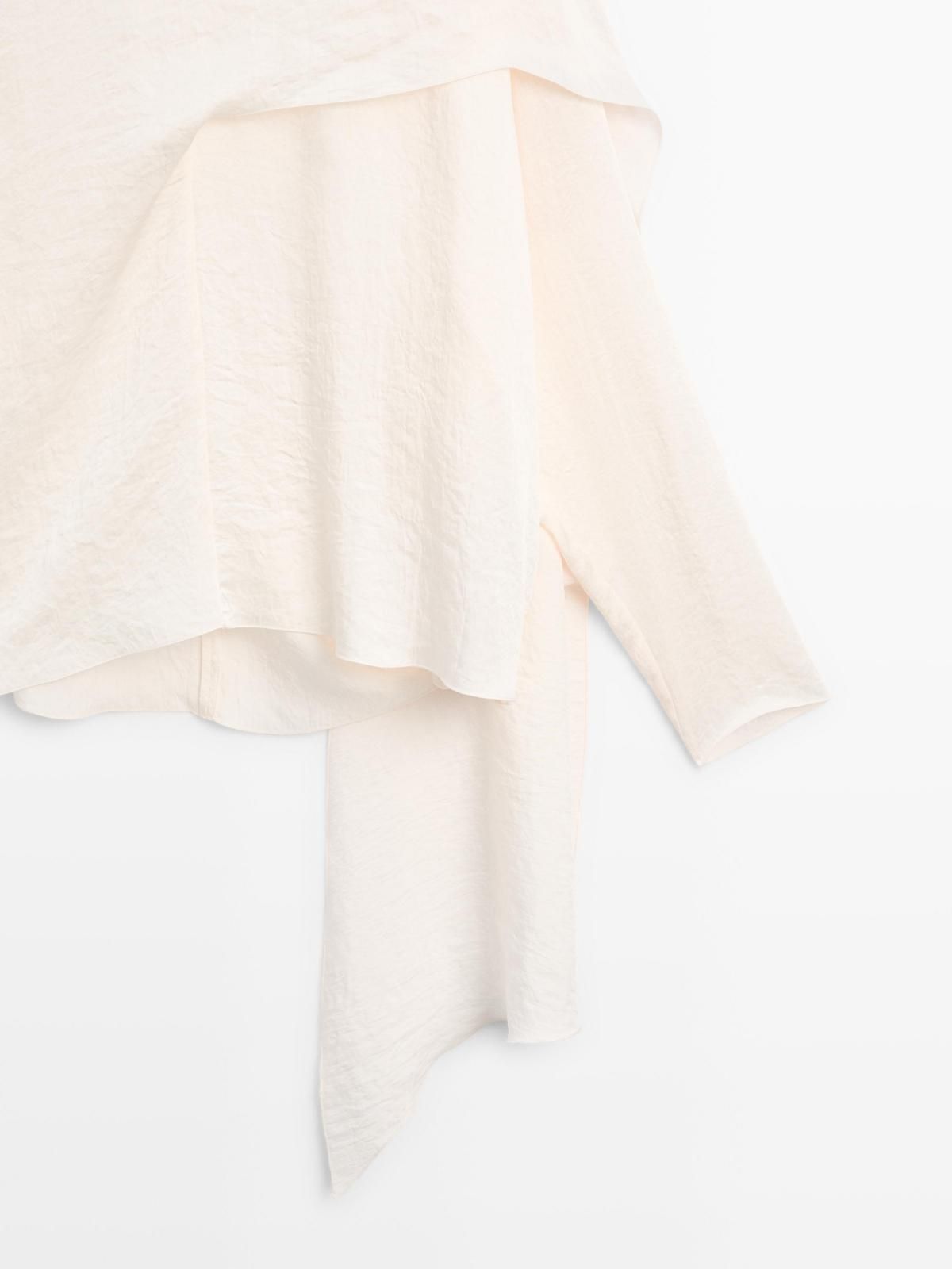 마시모두띠 테크니컬 새틴 랩카라 볼륨 블라우스 9302/950 CREAM - 상세 이미지 5