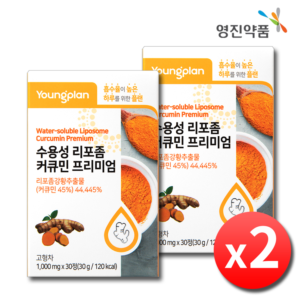 수용성 리포좀 커큐민 바이오페린 피페린 강황 추출물 2박스 - 메인 이미지