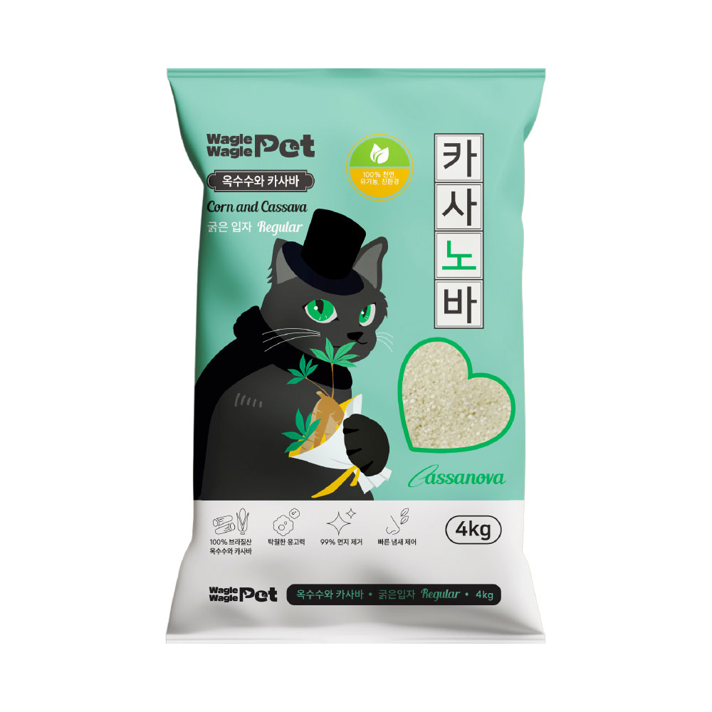 와글와글펫 카사노바 고양이모래 굵은입자, 4kg, 1개 - 메인 이미지