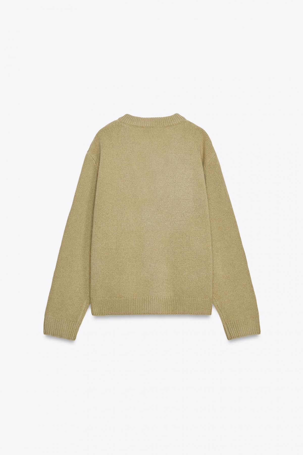 자라 프리미엄 100울 브이넥 베이직 니트 스웨터 2893/111 OLIVE GREEN 이미지 6