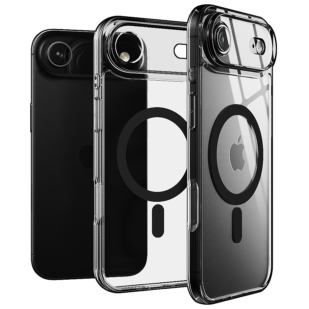 빅쏘 띠부띠부 컬러 범퍼 맥세이프 케이스 블랙, 아이폰 에어