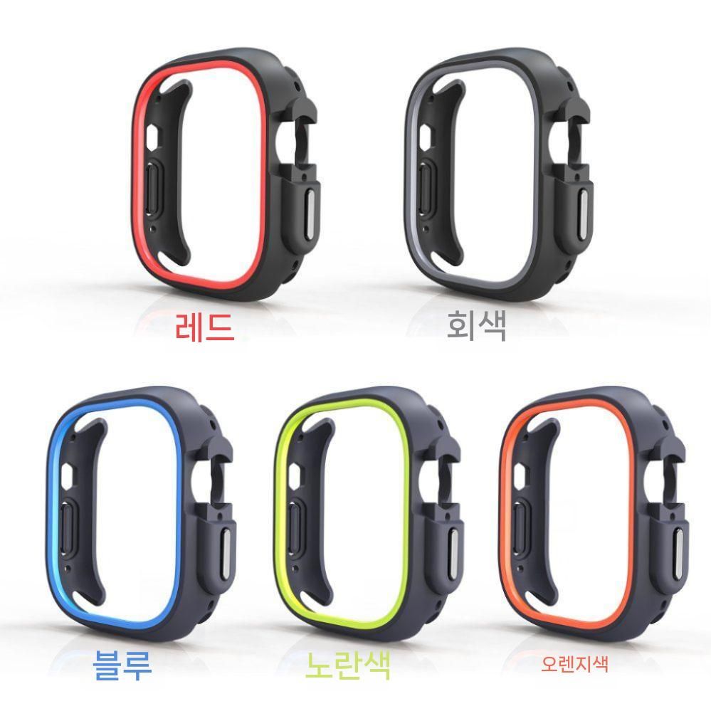 애플워치 10세대 울트라2 액정 케이스 형광 포인트 실리콘 커버 - 상세 이미지 4