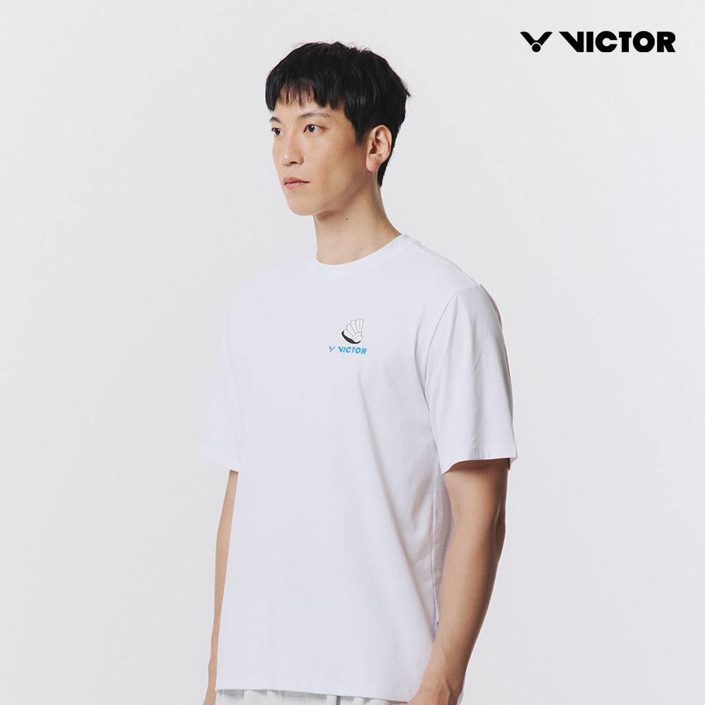 빅터 배드민턴 남여공용 오버핏 반팔라운드티셔츠 VT25CTO208U 화이트 - 상세 이미지 3