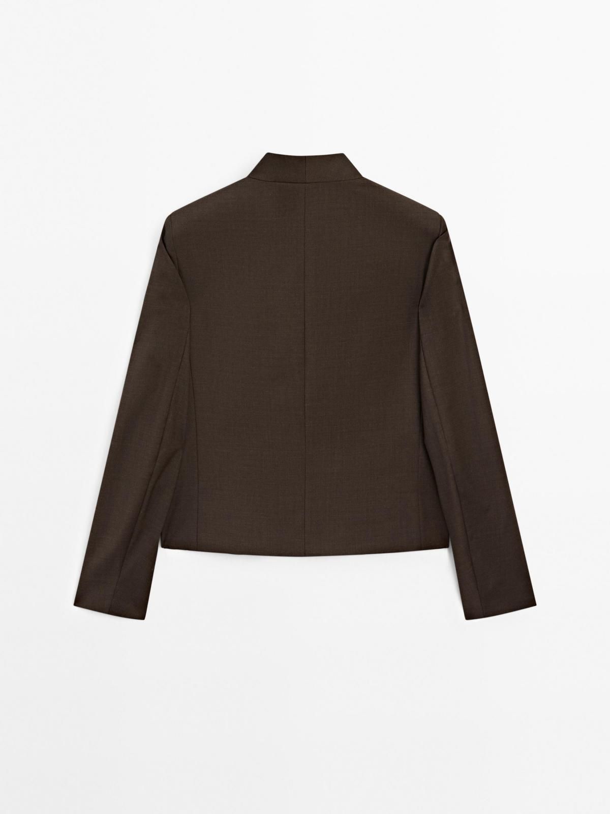 마시모두띠 크롭 더블브레스트 테크니컬 울 블레이저 9503/951 MOLE BROWN - 상세 이미지 2