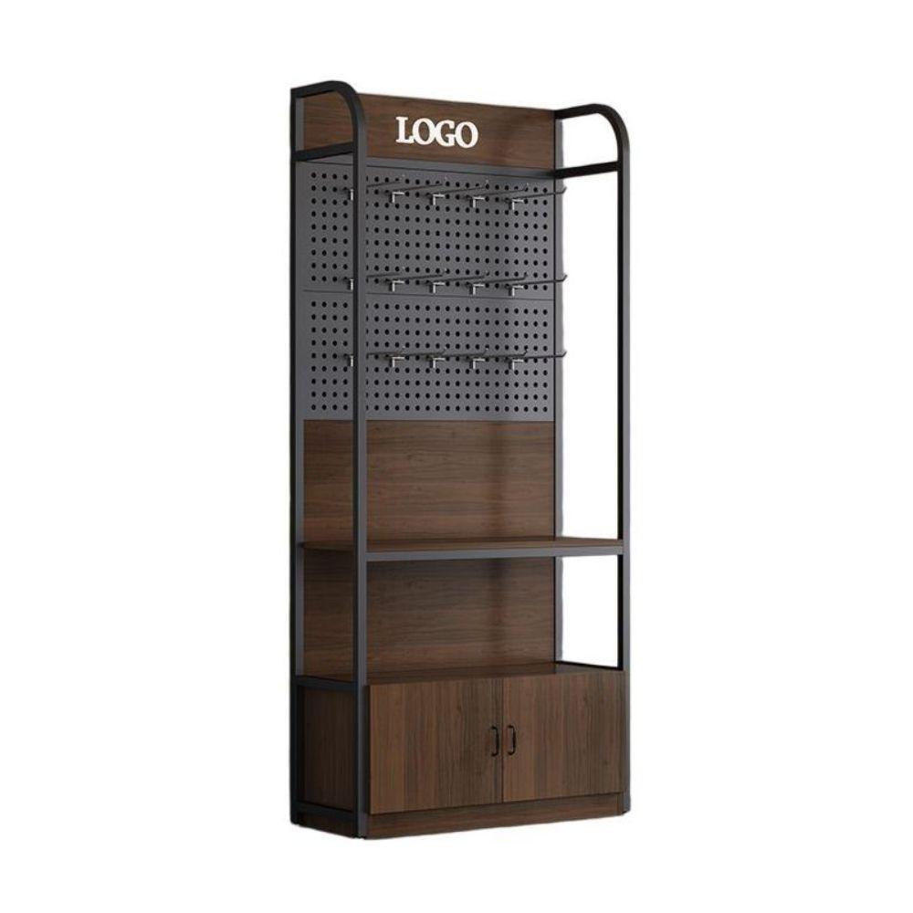 선반 스마트폰 진열장 휴대폰 수납장 전시 캐비닛 화이트+골드 100x30x195cm - 상품 이미지
