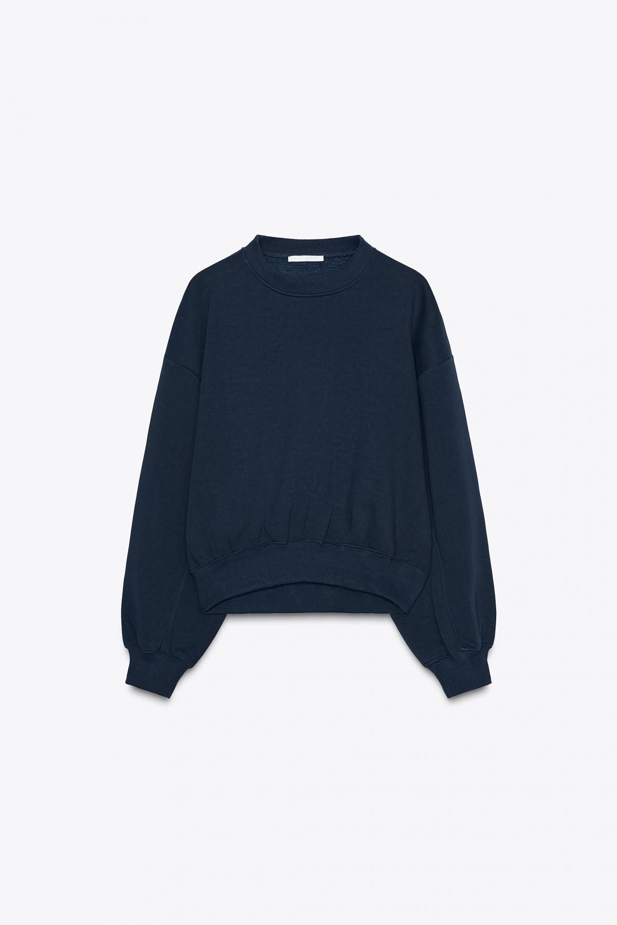 자라 베이직 네이비 라운드넥 맨투맨 8417/802 NAVY BLUE - 메인 이미지
