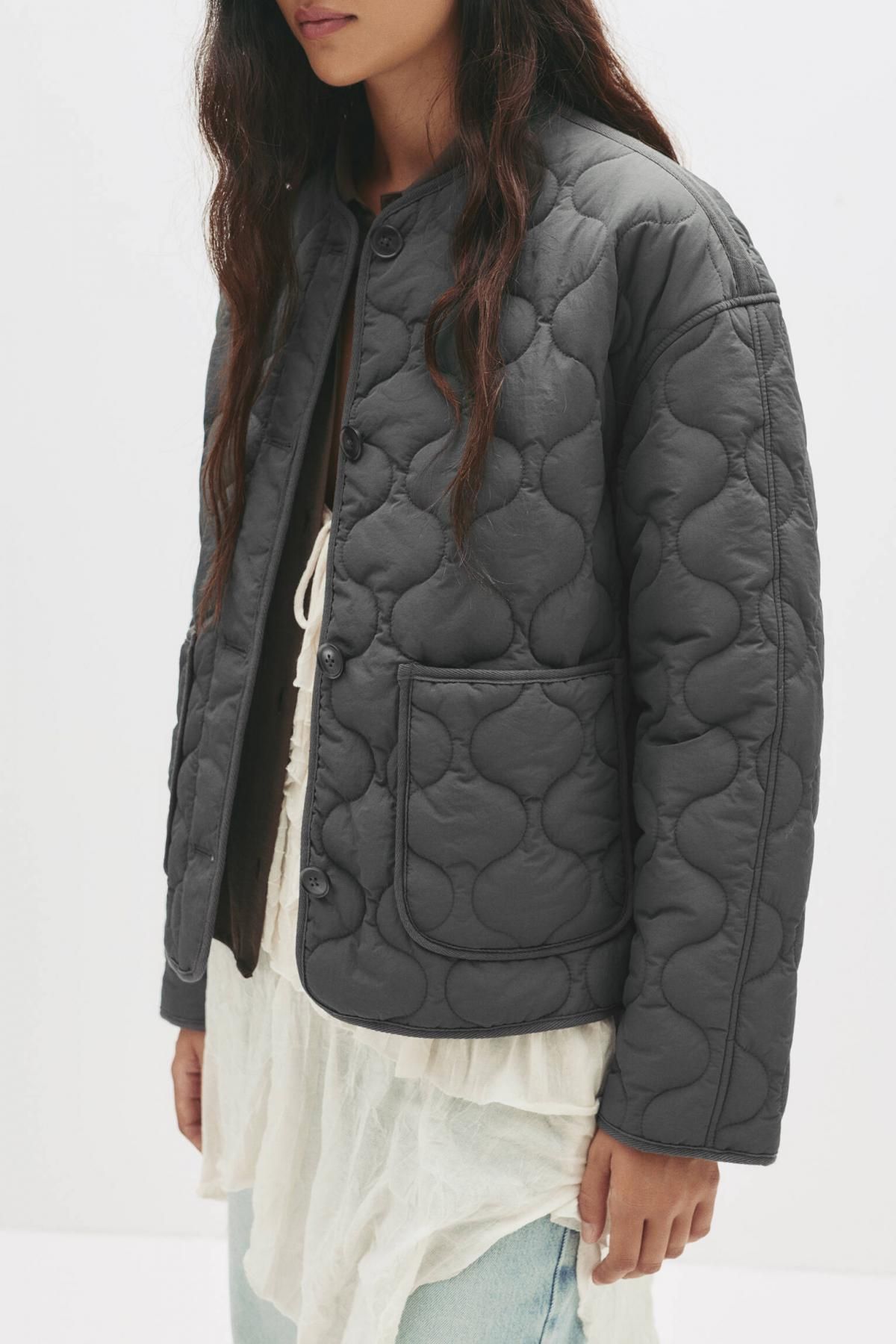 풀앤베어 경량 퀼팅 패딩 재킷 7700/340 ANTHRACITE GREY - 상세 이미지 4