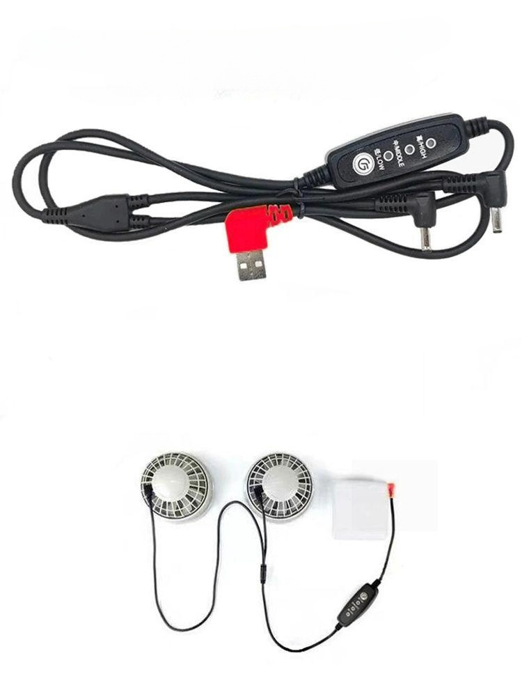 조끼 선풍기 옷 통풍 에어컨 빅팬 쿨링팬 윈드베스트 범용 3방향 1개+USB 3방향 1개 - 상품 이미지