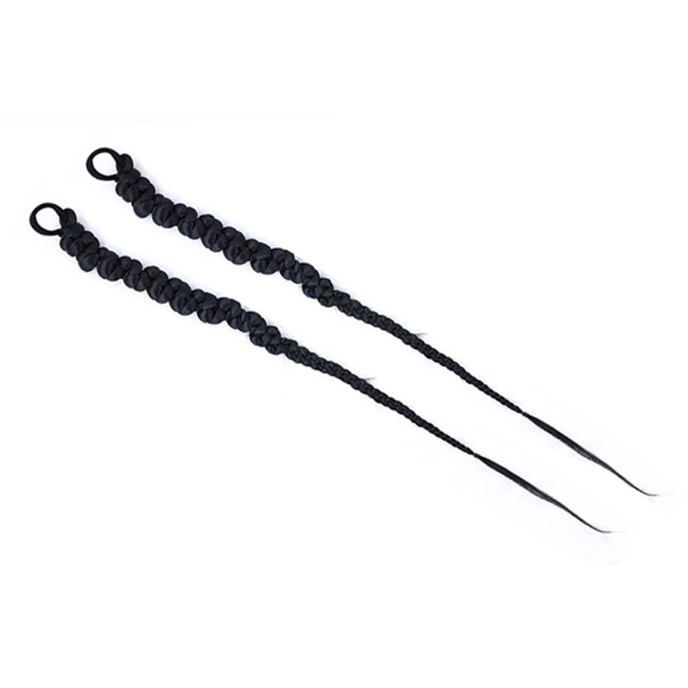 여자 댕기머리 롱 부분 가발 헤어피스 2p 땋은머리 블랙 70cm 2개입 - 상품 이미지