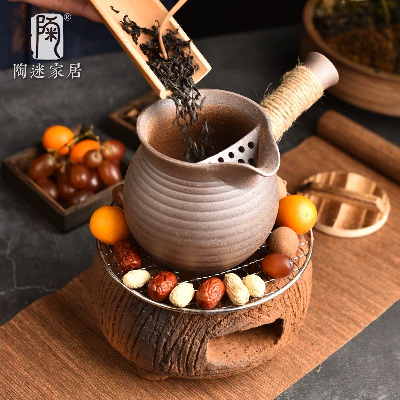 일본 시카도보 요코즈시 다기 찻주전자 일체형 도자기 백토 소만 끈 묶음 단지 360ml-850ml - 상세 이미지 4