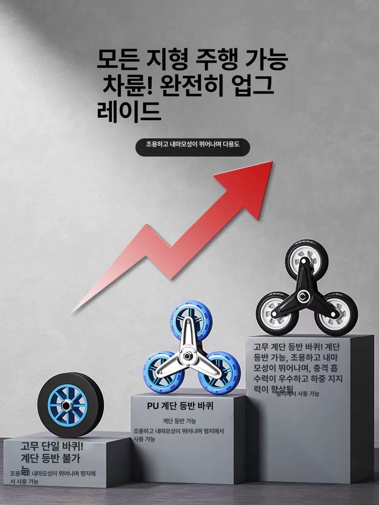 계단 손수레 접이식 핸드카트 핸드트럭 대형 수레 운반기 접이식카트 운반카트 직경 25mm 지지력 80.0kg의 휠 - 상세 이미지 4